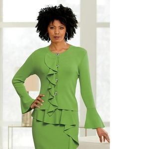 NWOT Dycynda Ruffle Jacket and Skirt by Ashro